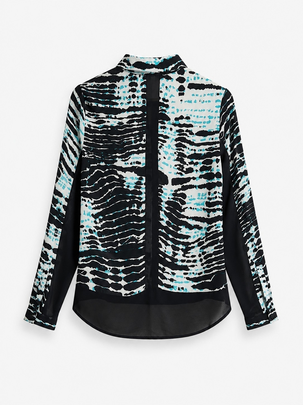 Siberian Women's Zebra Printed Button-Front in Black and Aqua. Size 40 (USA M) - Picture 5 of 7